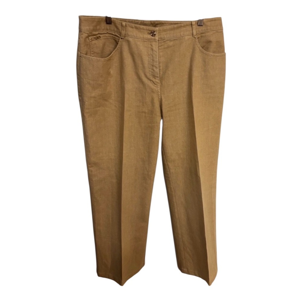 St. John Tan Straight Leg Women's Camel Jeans - Sz 14 EUC